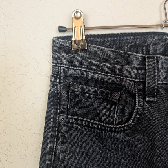 Rag & Bone High Rise Skinny Crop Raw Frayed Hem Ankle Jean, Black Stone - Picture 5 of 12